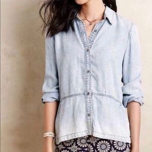 Anthropologie Holding Horses Chambray top